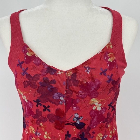 Kuhl Java Cross Back Dress Floral Print Red Pink Sleeveless Gorpcore S Sporty - Picture 2 of 7
